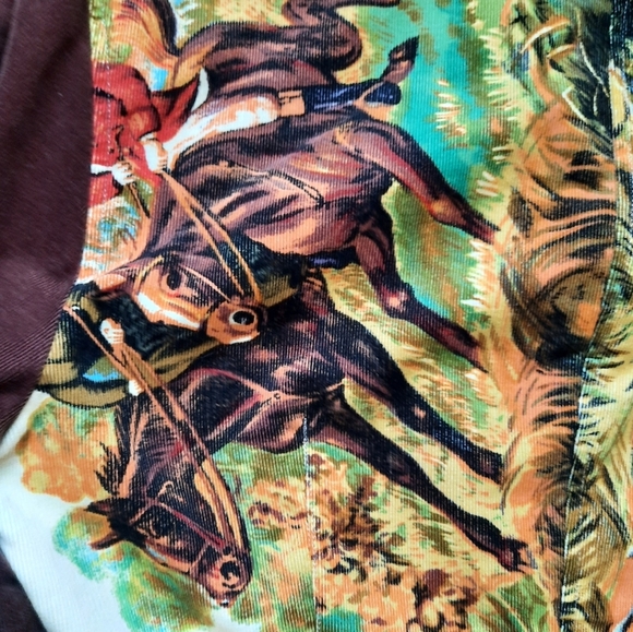 Vtg Japanese Americana Yuki Torii Victorian Fox Hunting Jacket Horse Graphics - Picture 11 of 16